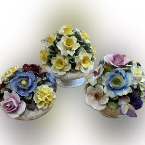 Anynsley Floral Ceramic Arrangement in Yellow, Blue, and Pink